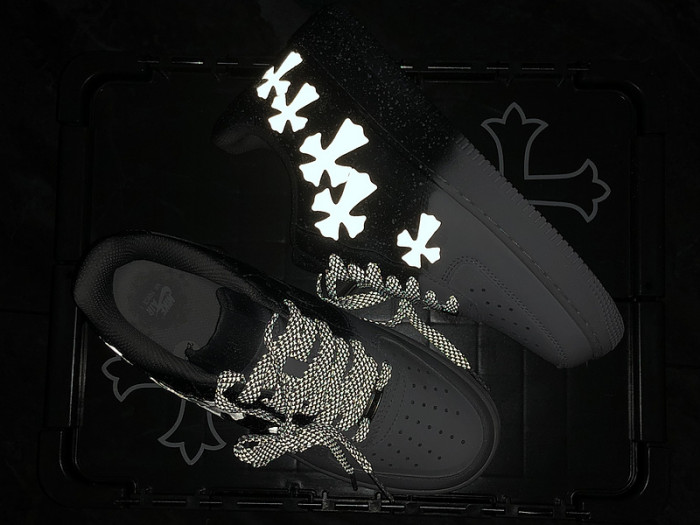 Ch*0me He**ts x nike air force 1 low 07 white/grey/black cw2288 111