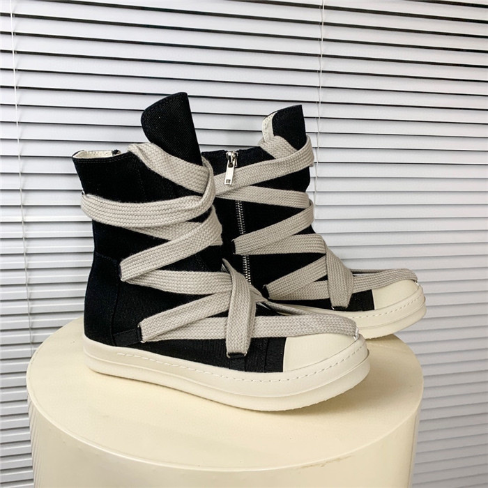rick owens drkshdw hexa high black pearl milk fat lace